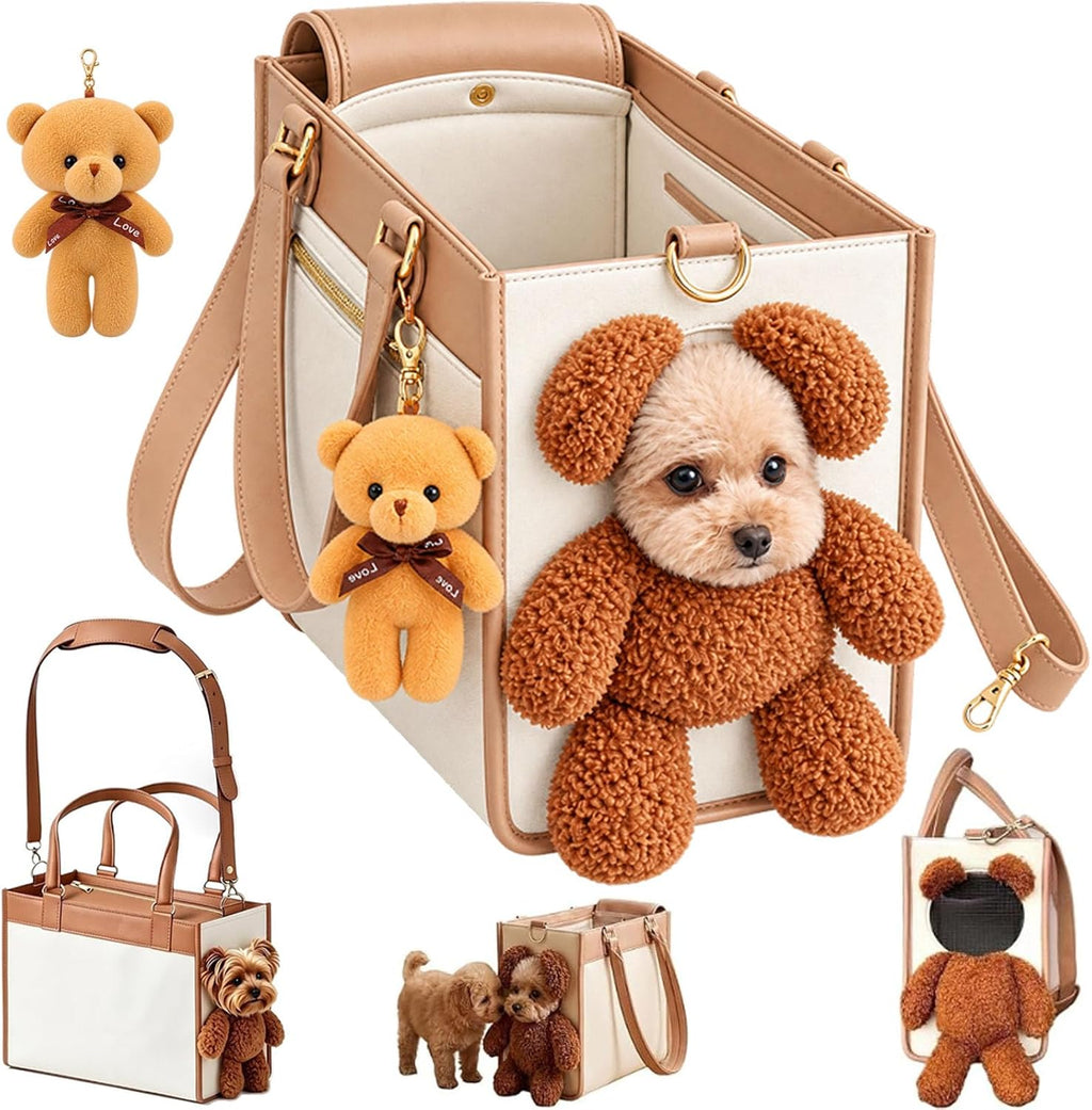Teddy Bear Dog Carrier Bag，M