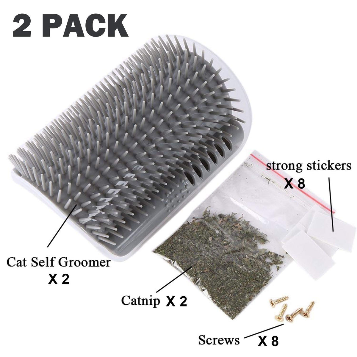 3.0 Softer Cat Self Groomer with Catnip, Dog Cat Corner Groomer Comb
