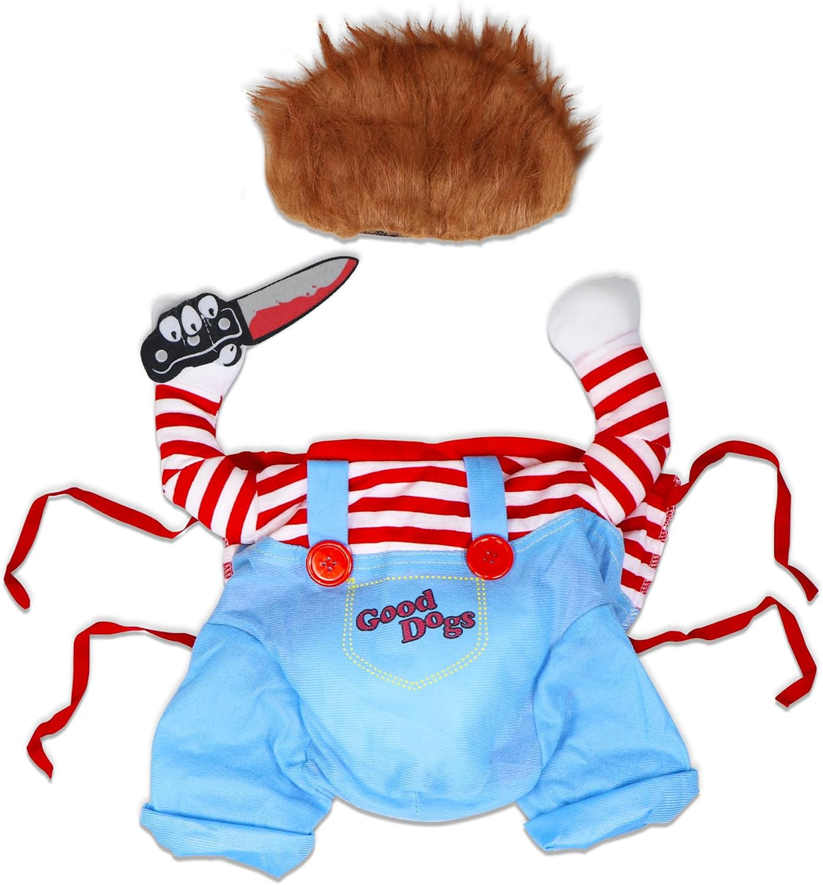 GOYOSWA Dog Halloween Costumes, Pet Deadly Doll Dog Costume Funny Dog Costumes Dog Halloween Costume Clothes for Small M