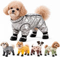 2027 New Dog Snowsuit with Attached Boots Full Body Winter Coat (Silver,Medium)