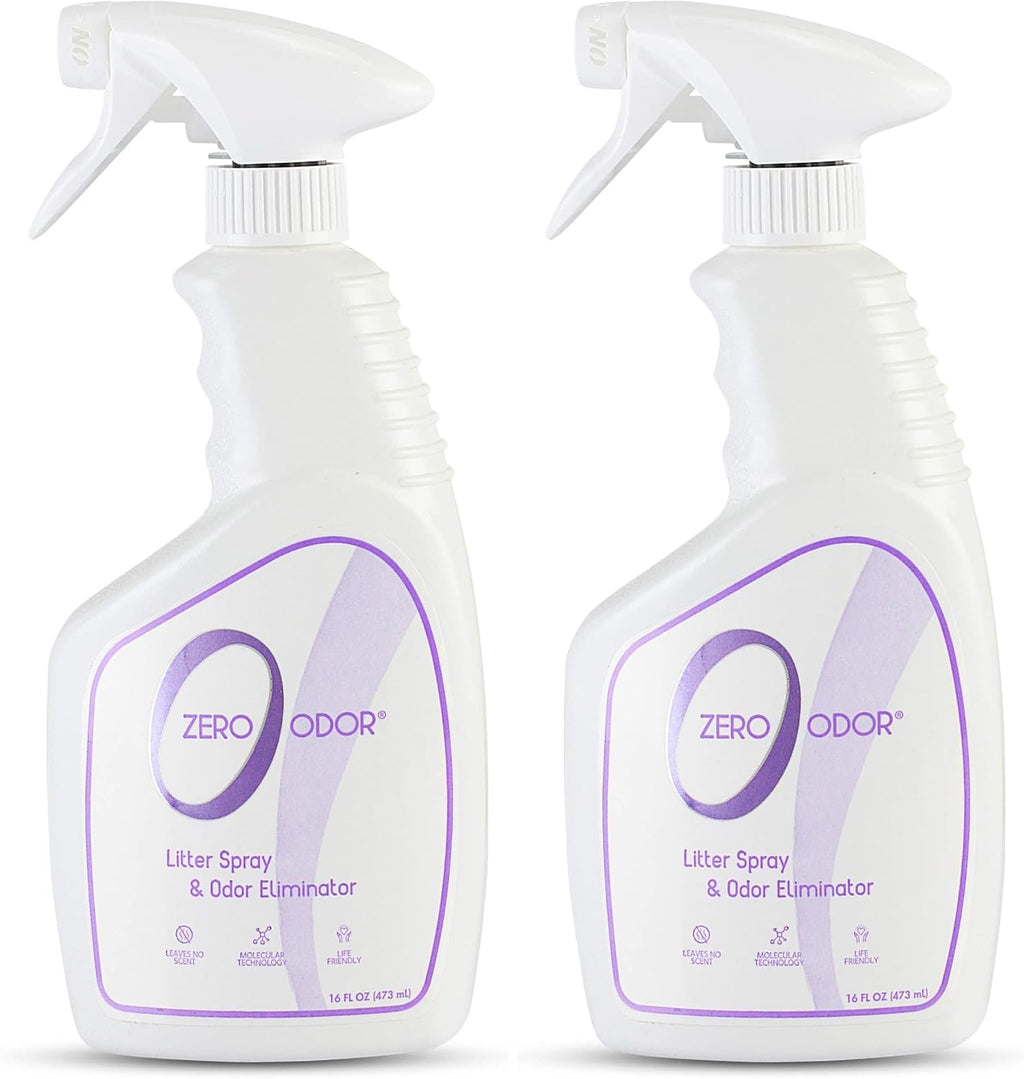 Zero Odor Litter Box Odor Eliminator Spray, Cat Litter Deodorizer, 16 oz
