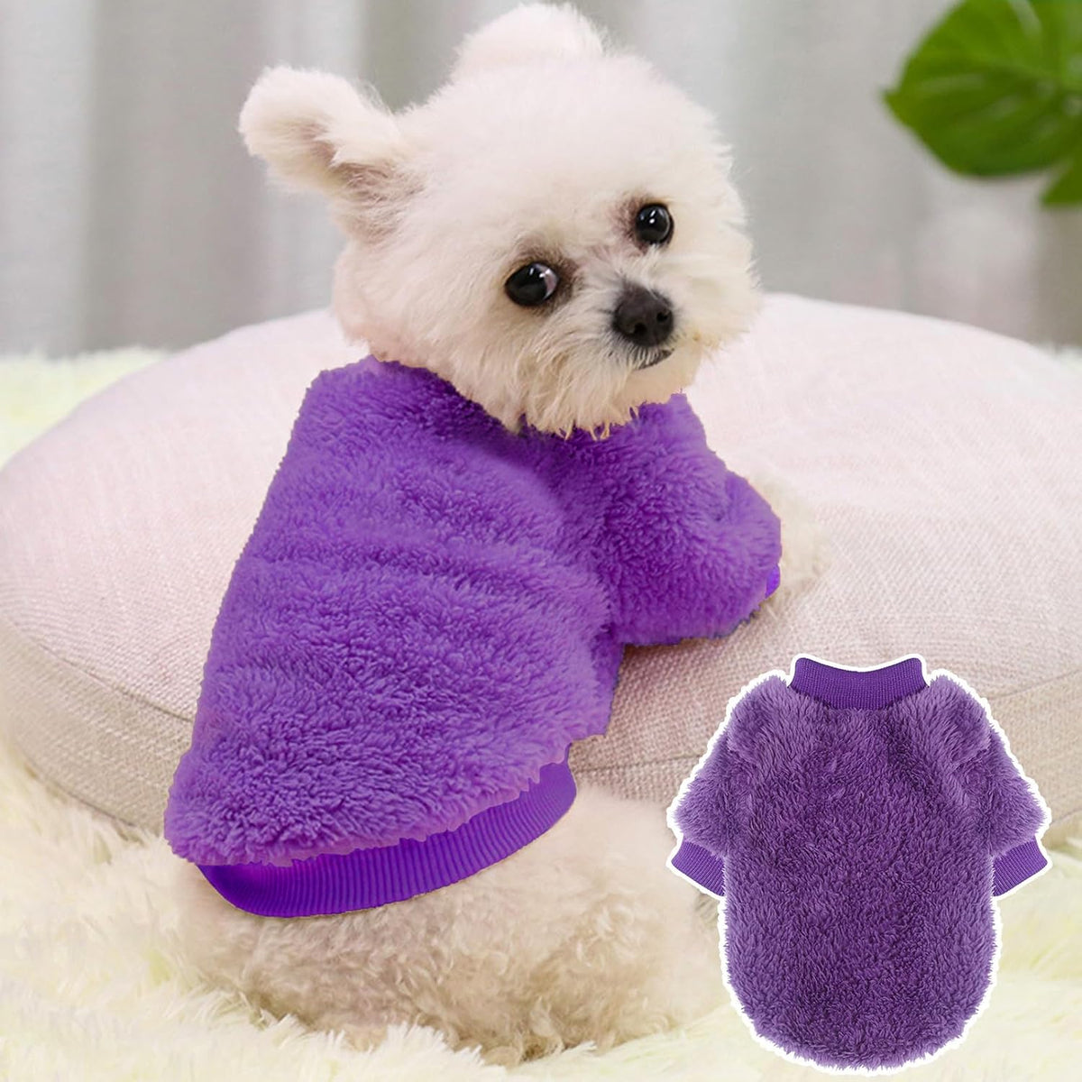 2 Pack XXS Dog Sweater, Tiny Dog Sweaters for Small Dogs Girl (1-3lb), Warm Soft Puppy Clothes for New Puppies, Cute Ext