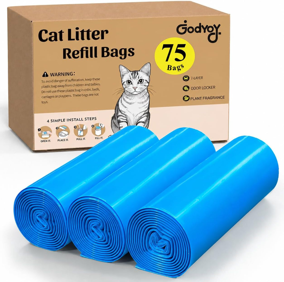 Cat Litter Refill Bags Compatible with Genie Easy Roll Litter Bin
