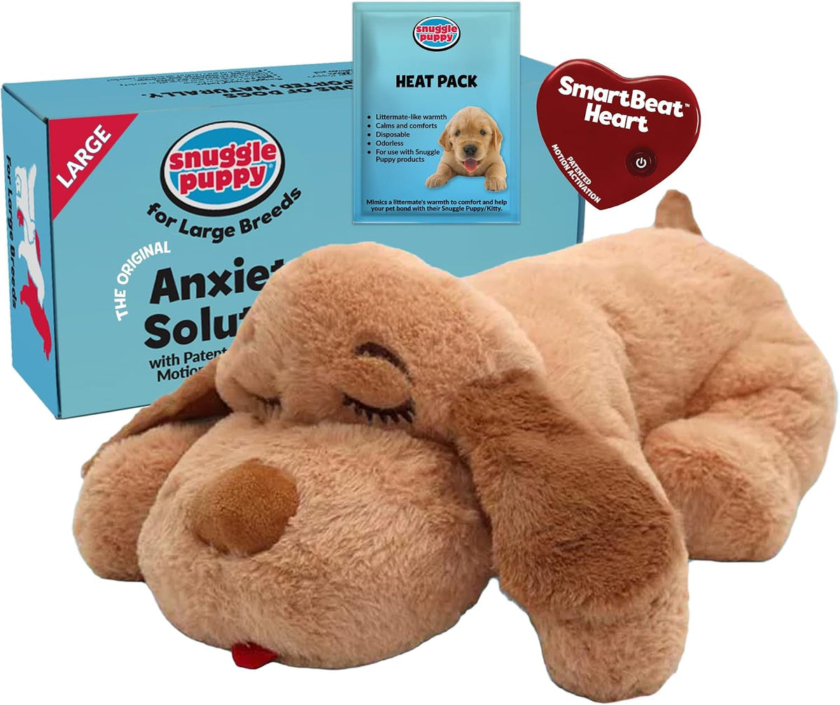 Snuggle Puppy Heartbeat Toy, Calming Comfort, Medium Breeds - Biscuit