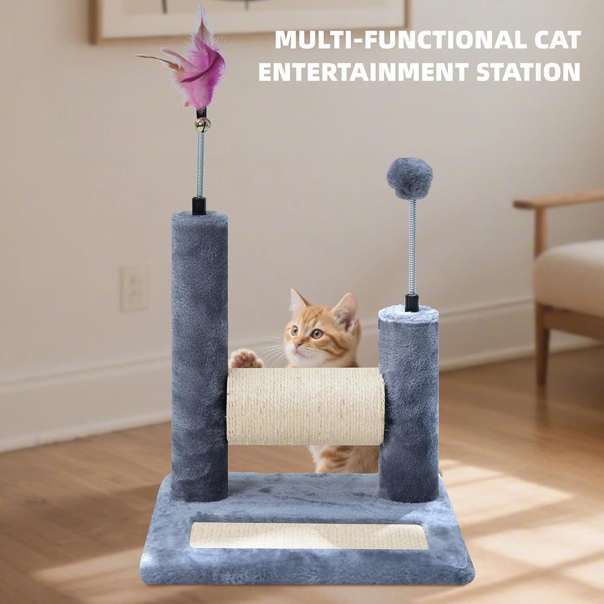 Multifunctional Cat Scratching Posts, Grey