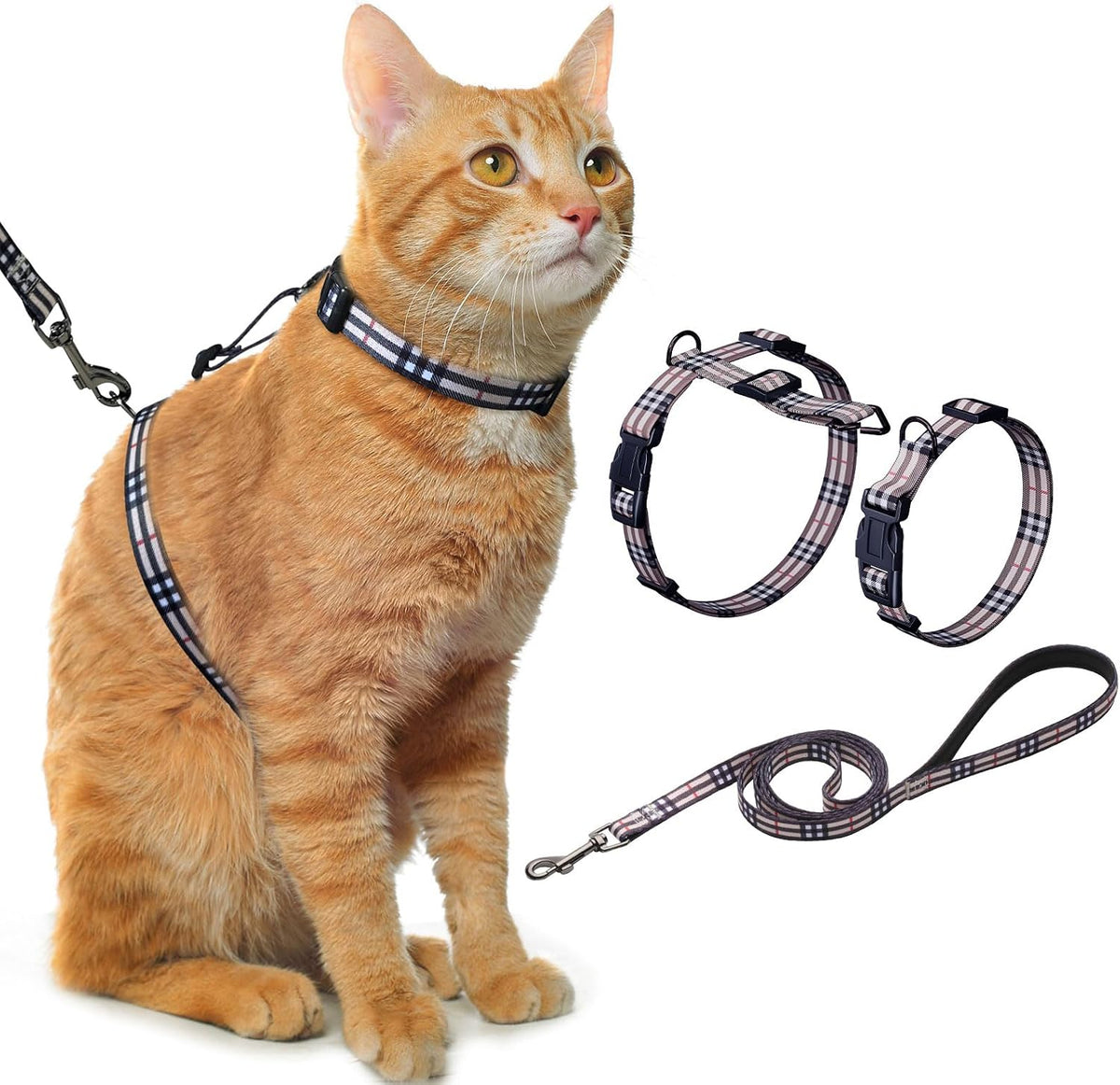 Hikiko Cat Harness and Leash Set 3 in 1 Adjustable Cat Collar