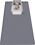 Cat Litter Mat for Litter Box 51"x25.6" Extra Large Silicone Mat,Light Grey