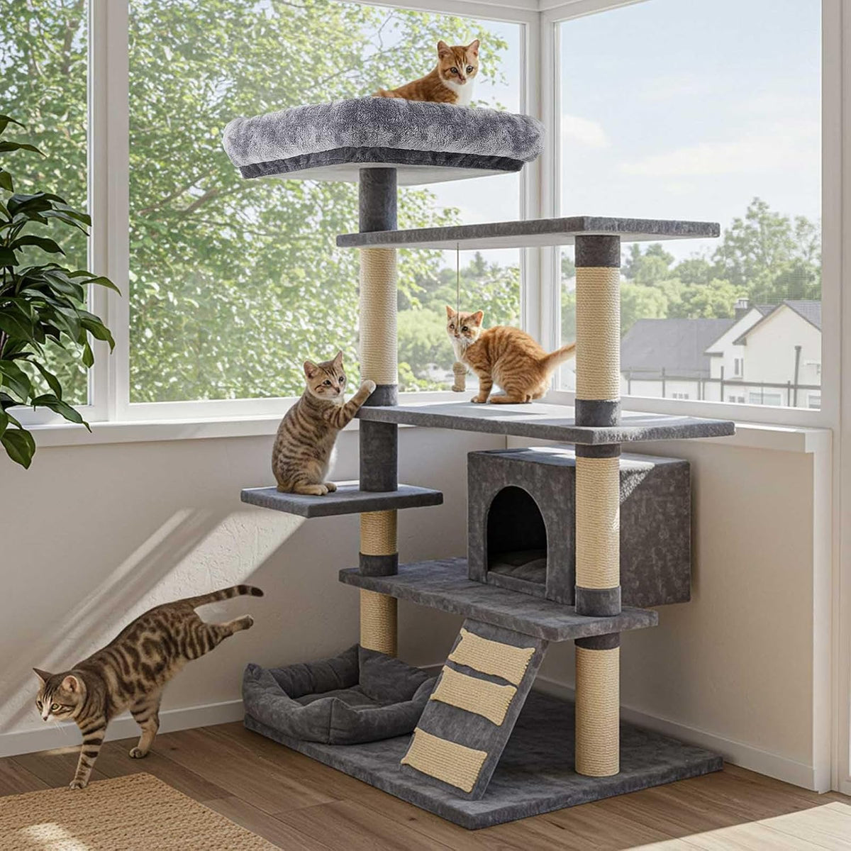 Abbylike 2 Pcs Cat Tree Replacement Bed Covers,15.7 x 15.7 Inch