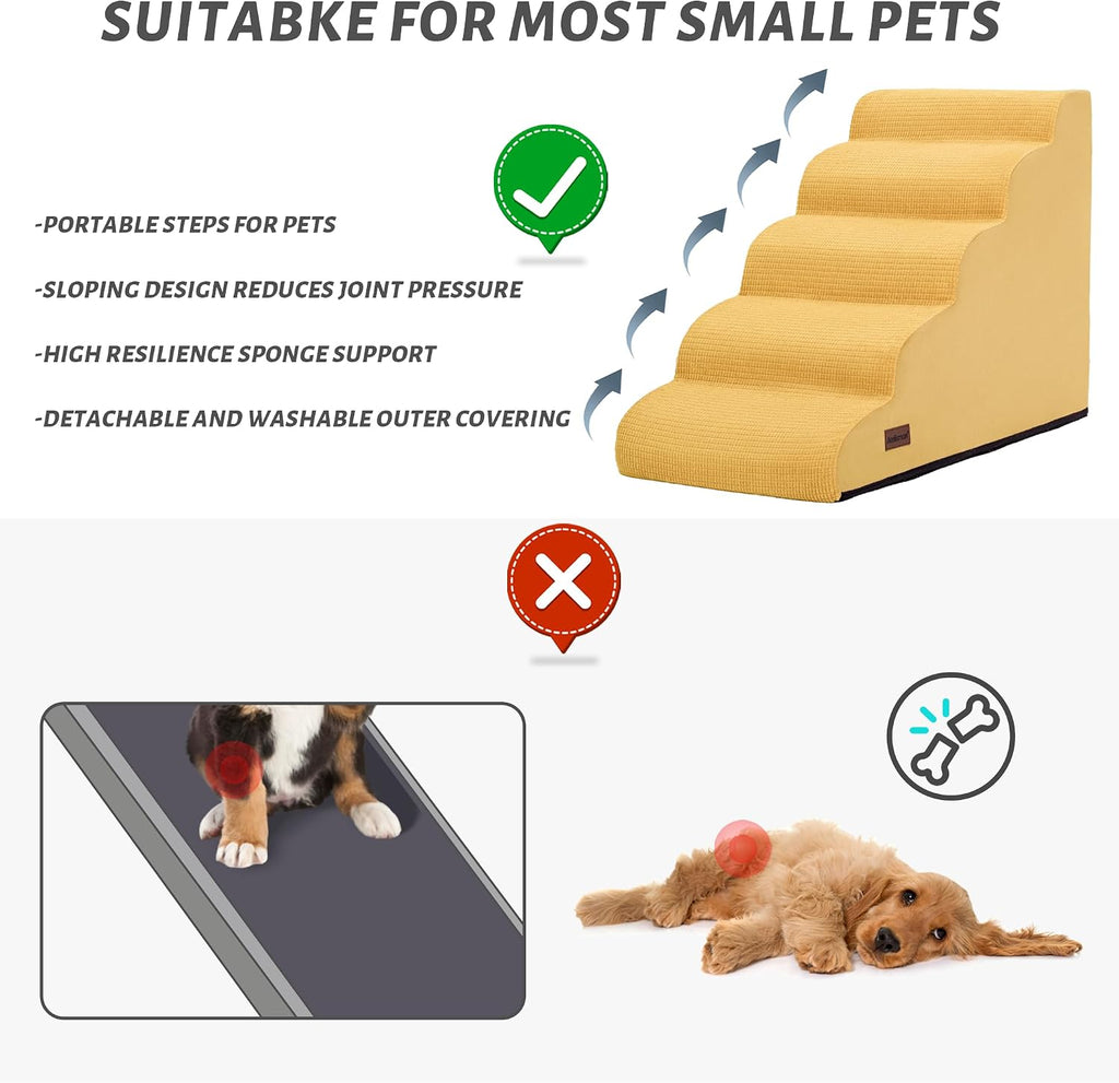 Dog Stairs for Small Dogs and Cats,3-Step Pet Ramp for Couch,Chair
