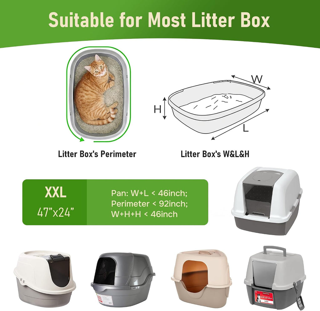 Cat Litter Box Liner XXL - 15 Count 47" x 24" Jumbo Litter Bags