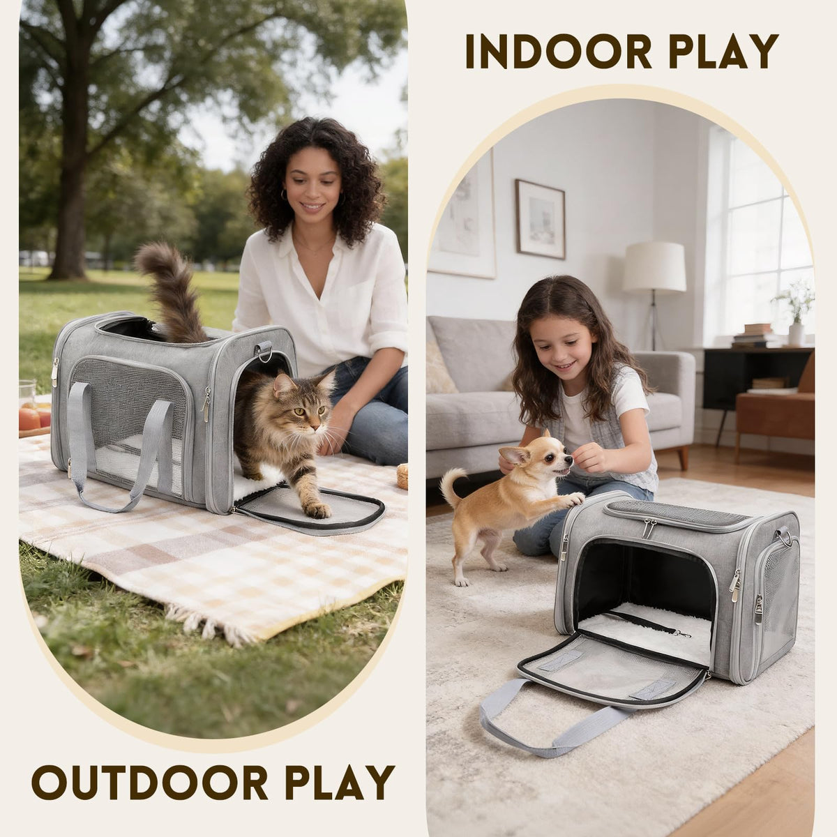 Zedkeys Cat Carrier Soft, Dog Carriers for Small Dog/Large Cat (Up to 16lb)