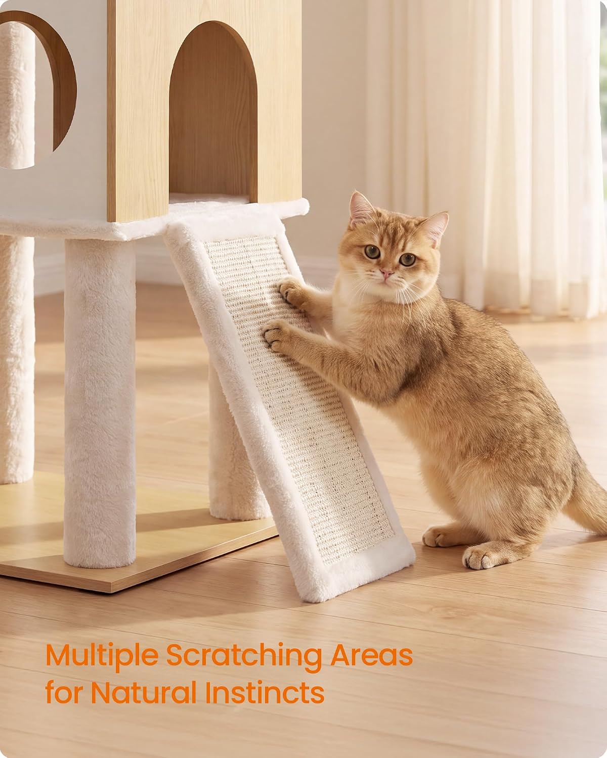 Feandrea Tall Cat Tree, 6-Tier Cat Tower with 2 Condos, 67.3 in