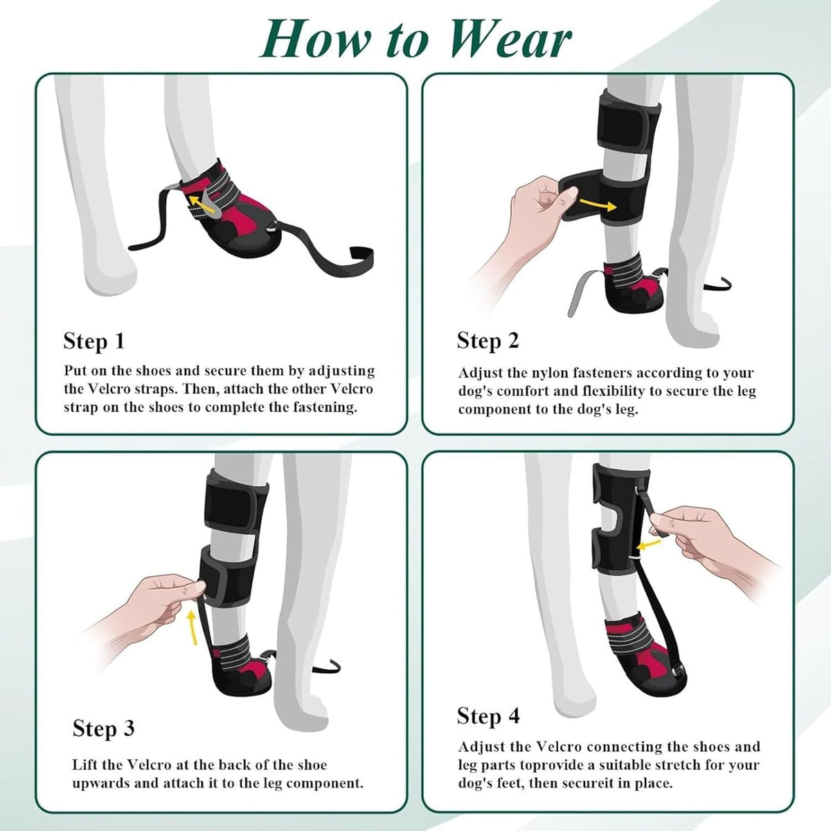 Paw Protectors for Dogs，Dog Brace for ACL Tear Back Leg，Corrective Dog Shoes Safely Lift Toes, Dog Brace for ACL Tear, A
