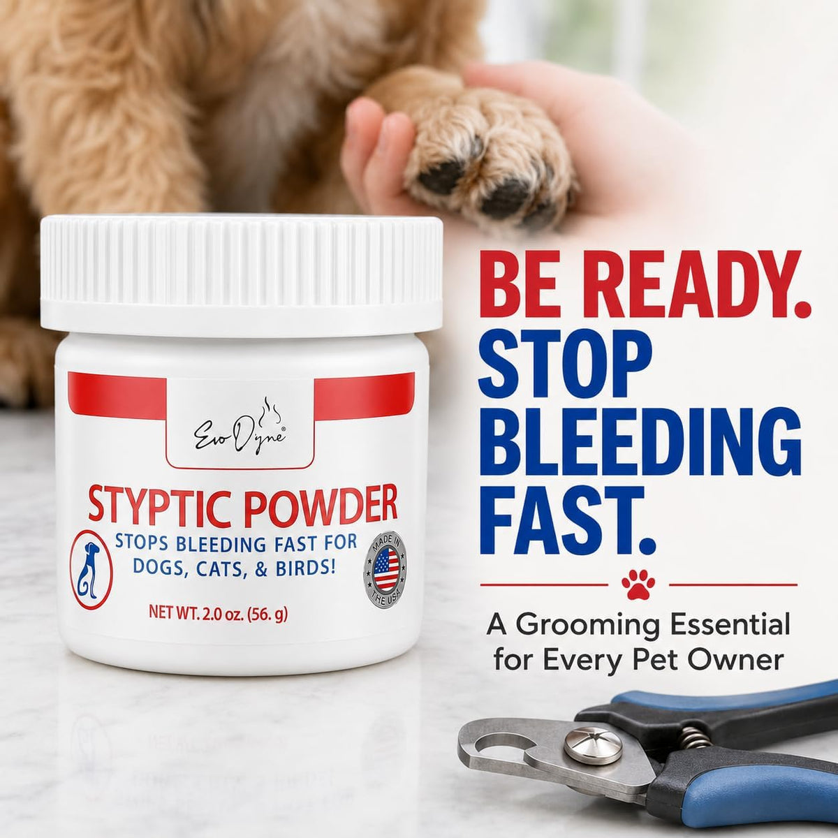 Styptic Powder 2 oz for Dogs, Cats & Birds