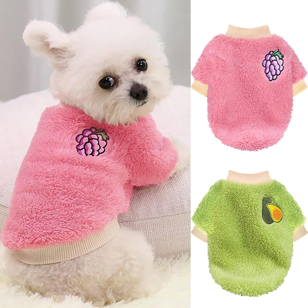 2 Pack XXS Dog Sweater, Tiny Dog Sweaters for Small Dogs Girl (1-3lb), Warm Soft Puppy Clothes for New Puppies, Cute Ext