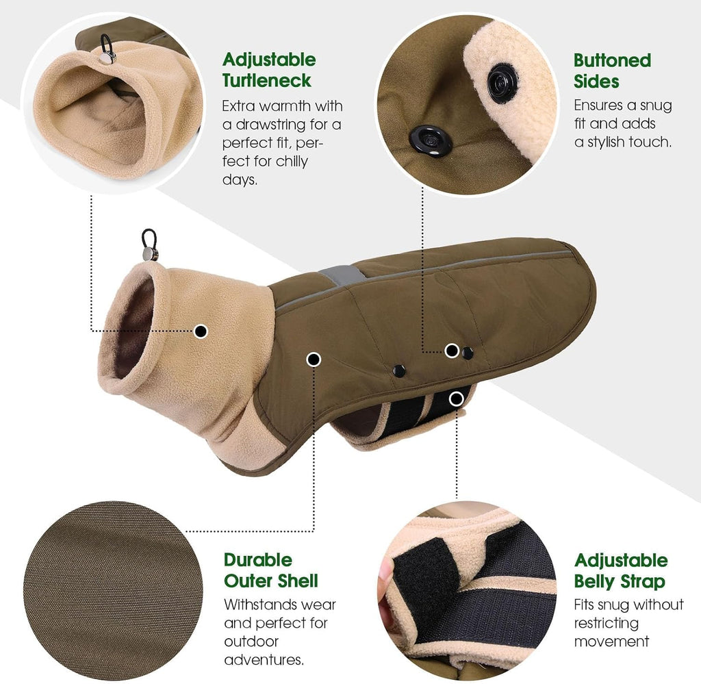 ASENKU Dog Coat Dog Puffer Winter Jacket for Large Dogs Doberman