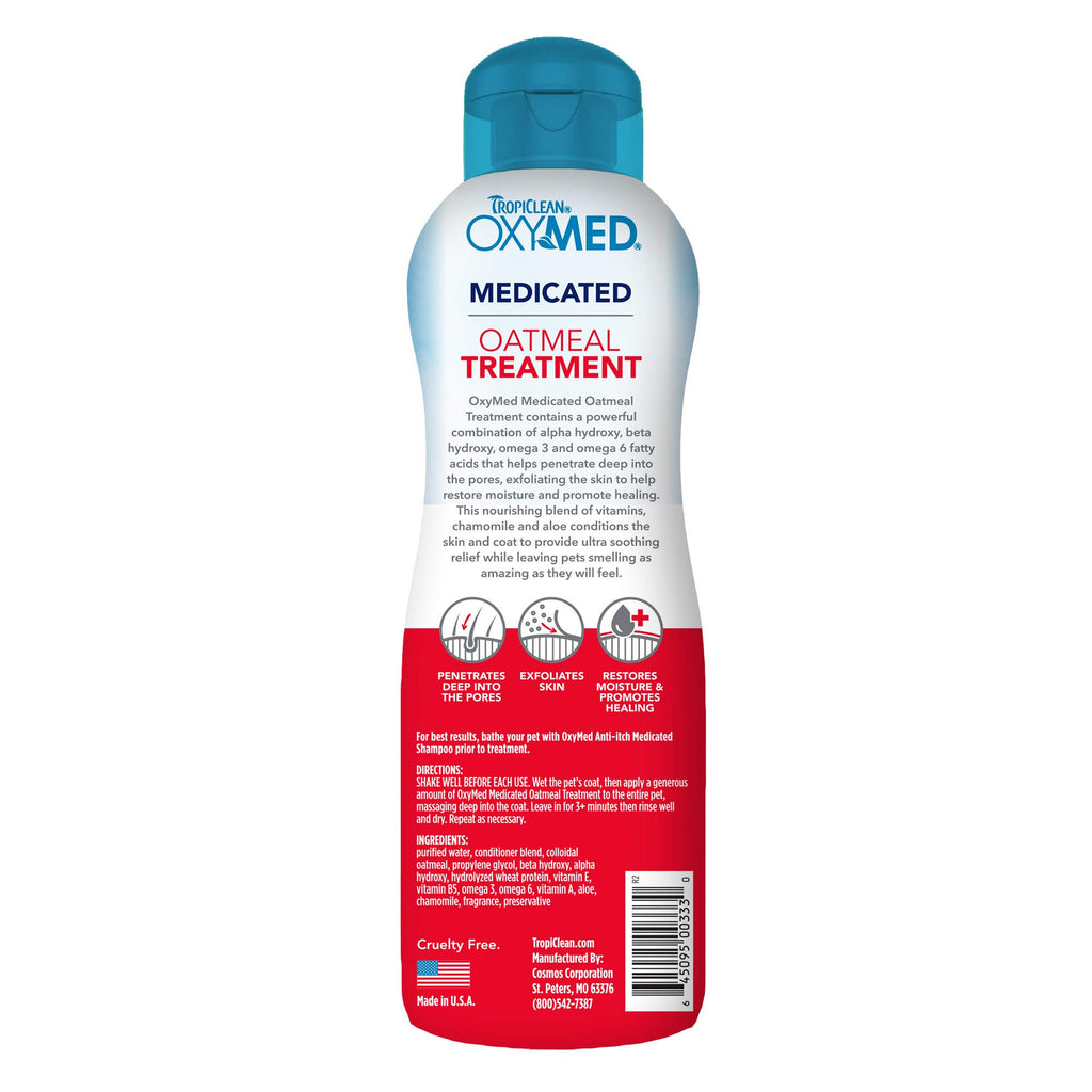 TropiClean Oxymed Medicated Cat & Dog Conditioner for Itchy Skin, 20oz