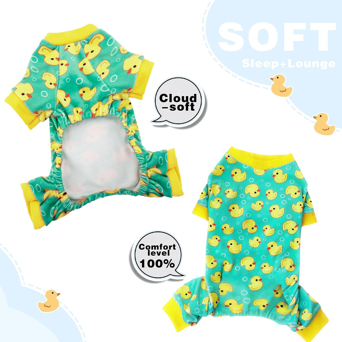 Dog Pajamas Onesie: Comfortable Four-Legged Apparel for Small, Medium, & Large Dogs, Polyester Material for Comfort, Wri