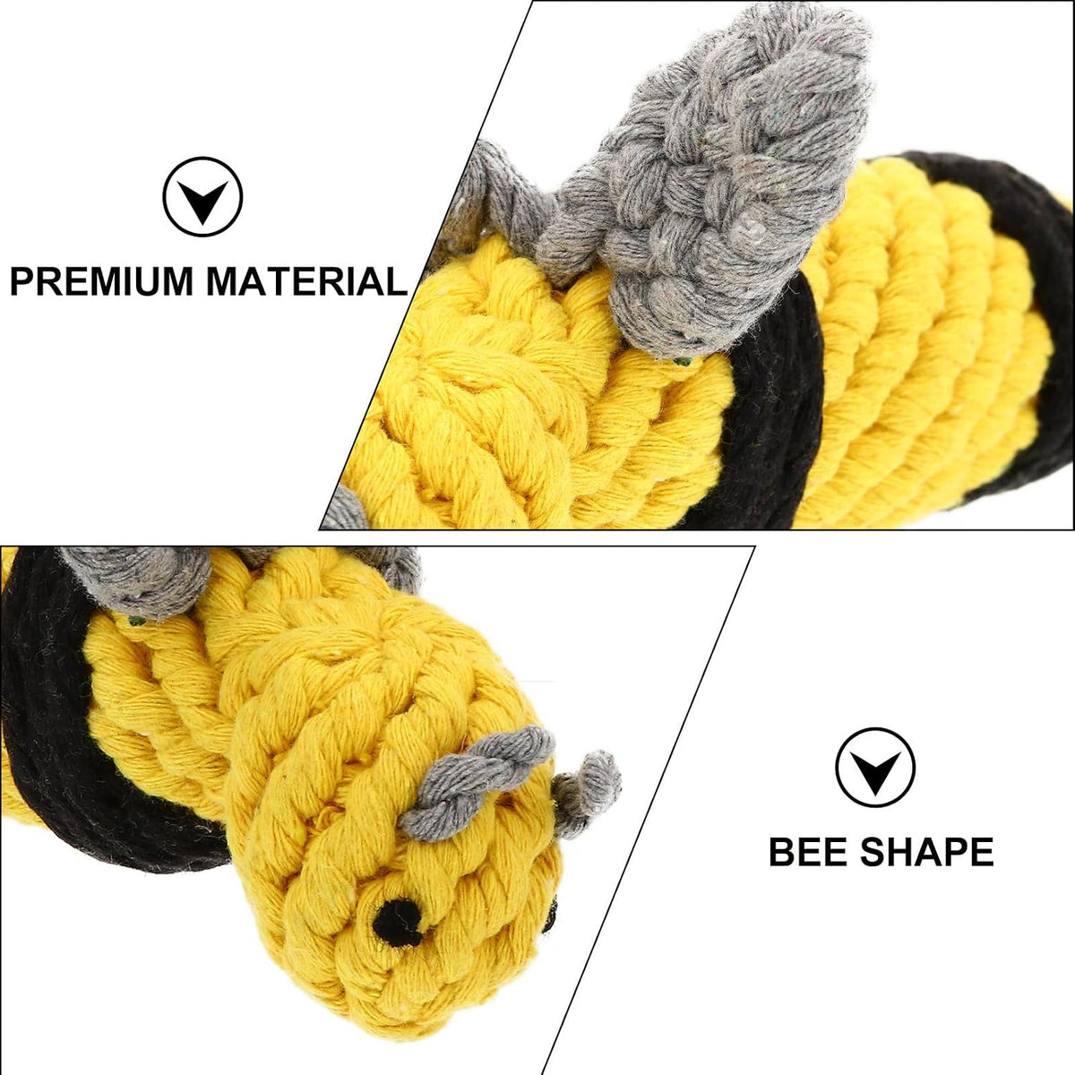 Bee Cotton Rope Dog Chew for Indoor Play and Training at Home