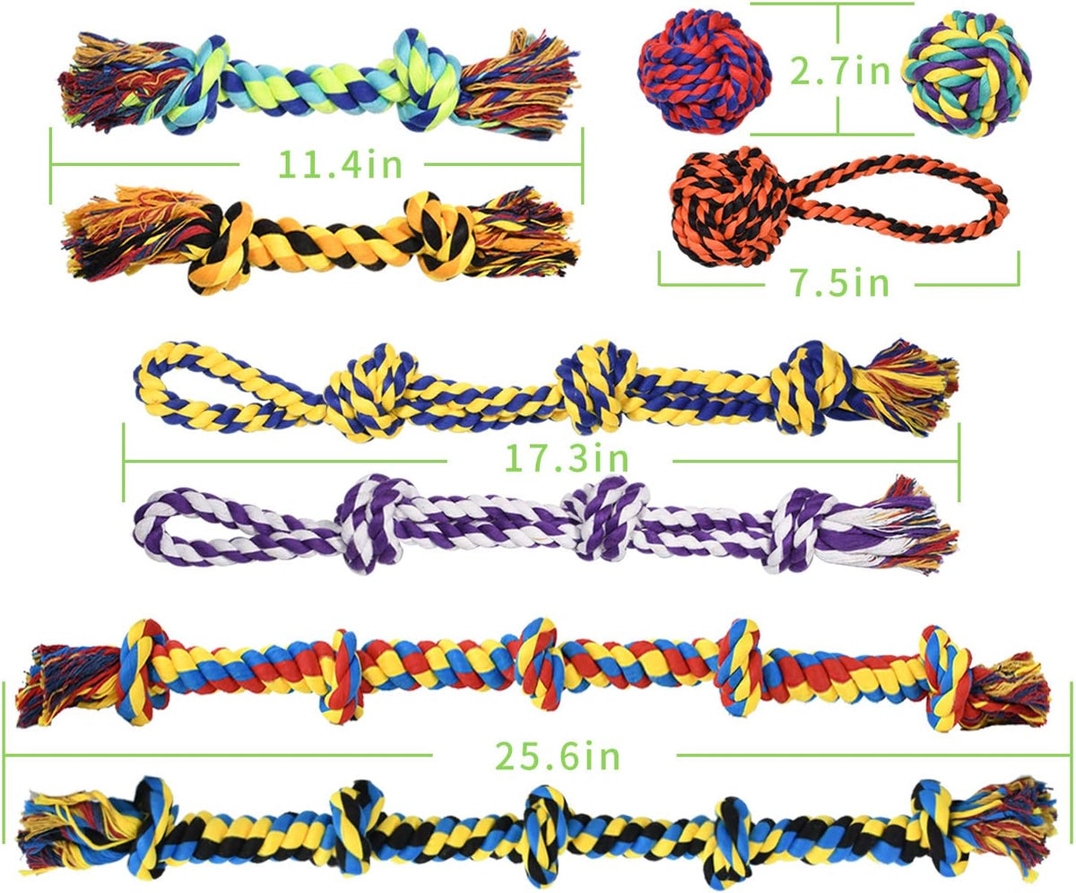 Large Tough Chew Toys for Aggressive Chewers, 9 Pack Dog Rope Toys