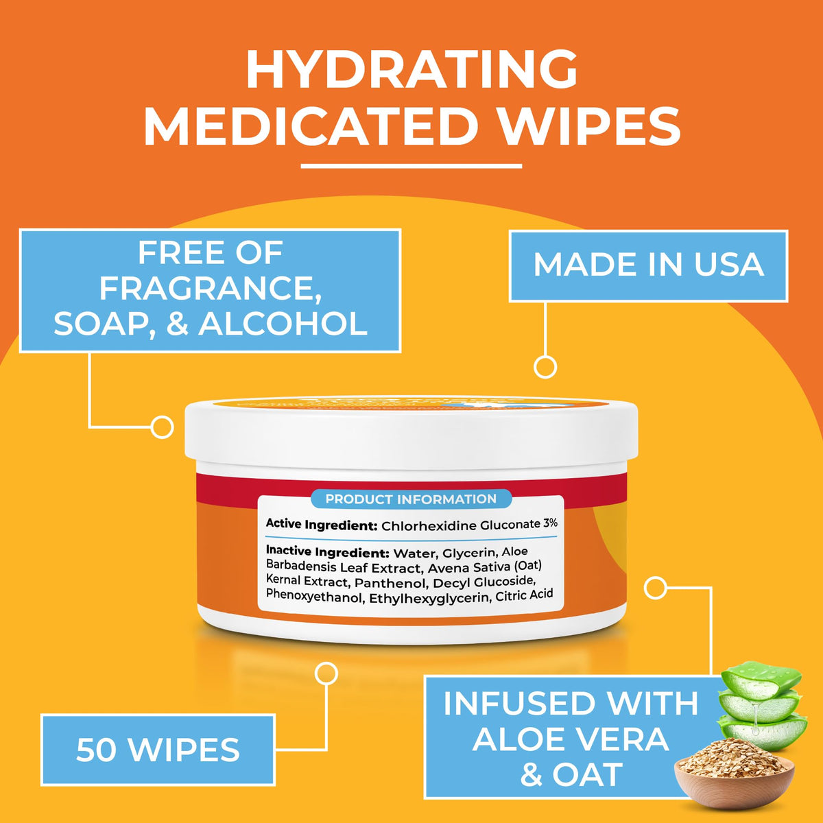 Paw Science 3% Chlorhexidine Wipes for Dogs and Cats - Cleansing Antiseptic, Antibacterial, Antifungal Wipes with Aloe for Skin Infections, Itchy Yeast Paws, Cat Acne