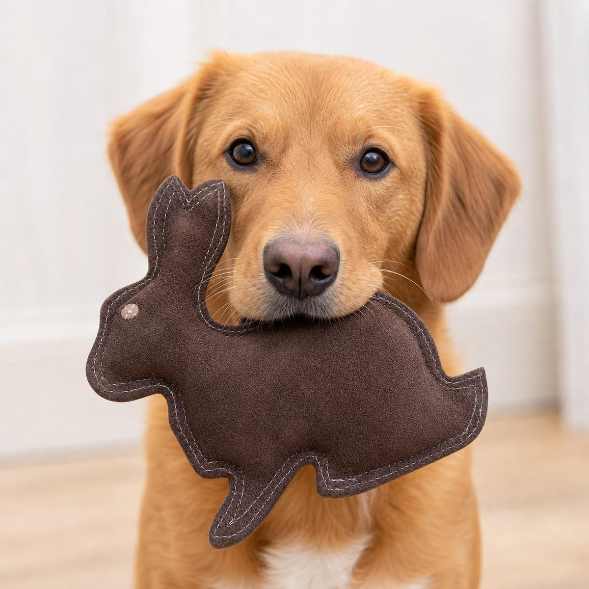 CHALLENGER Prairie Jackrabbit Suede Leather Dog Toy Brown Western Pet Toy 64RS02BR
