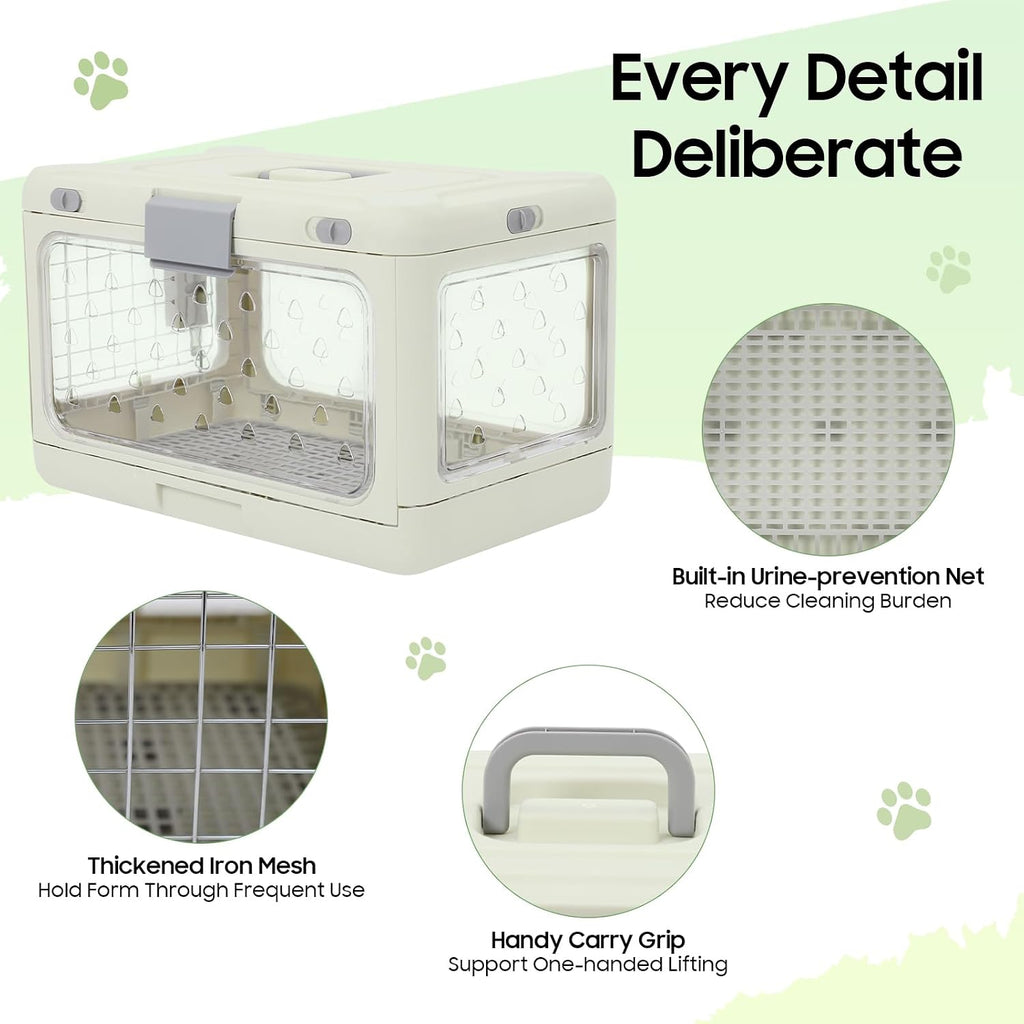 Collapsible Dog Crate for Small Dogs, Hard Cat Carrier 19.69x12.6x12.2in