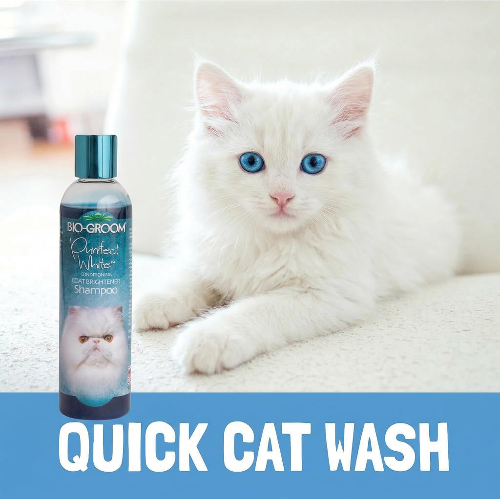 Bio-Groom Purrfect White Cat Shampoo, Coat Brightener, 8 fl oz, 1-Pack