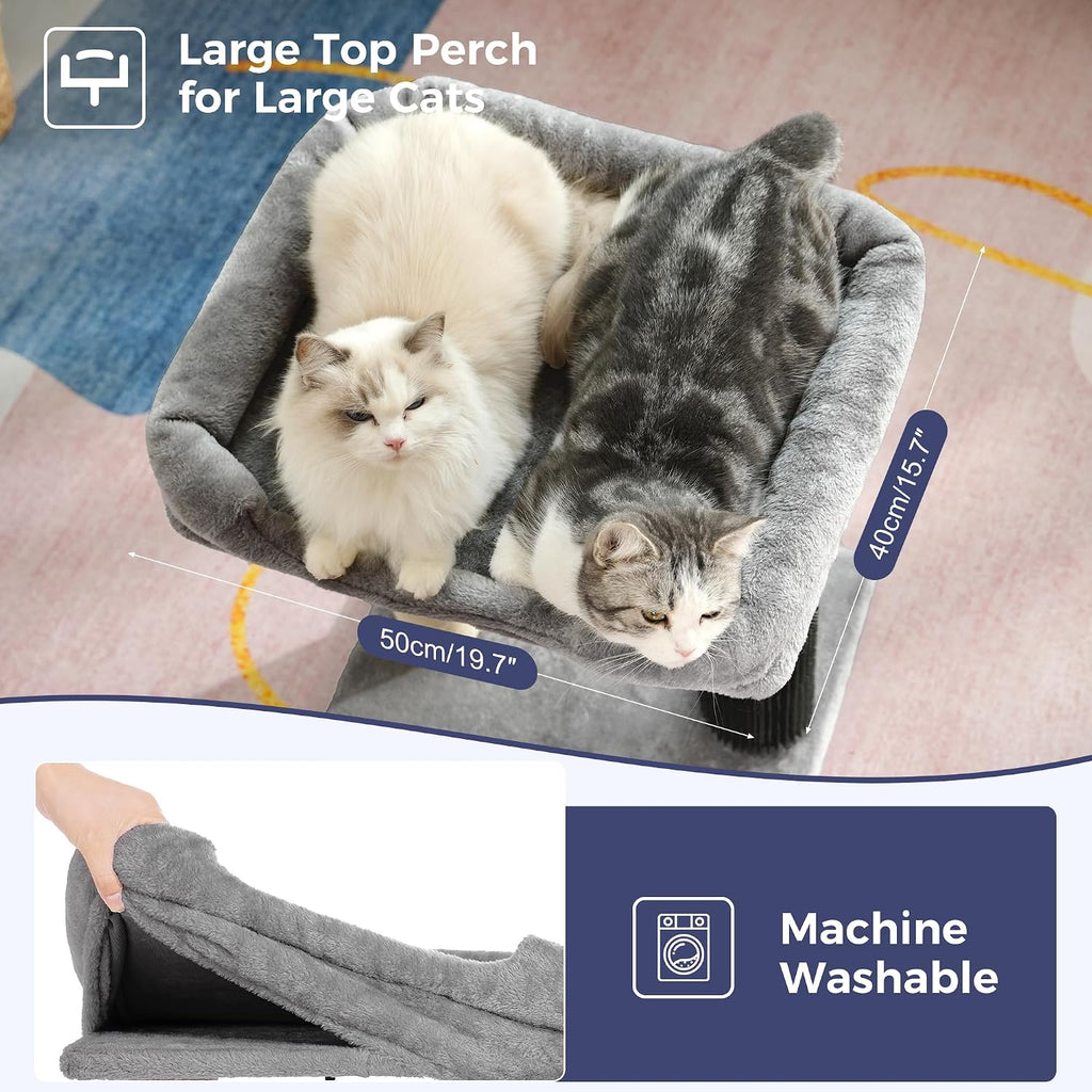 Cat Tree Tower for Large Cats Cat Scratching Post with Bed 20X16”