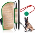 Leyndo 4 Pcs Dog Training Sleeve Set with Tug Pillow Stick Ball, Green
