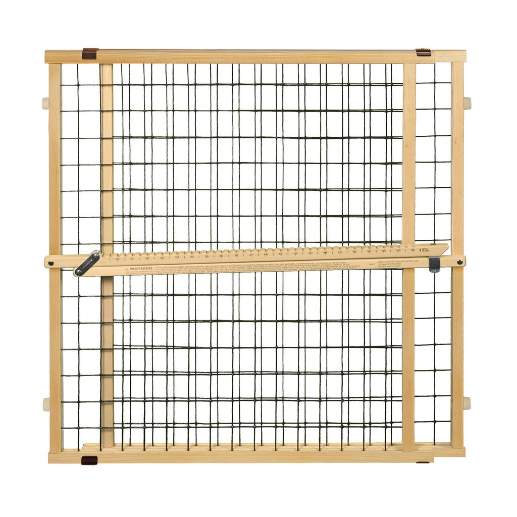 MYPET Wire Mesh Dog Gate: 29.5"-50" Wide, Pressure Mounted with No Tools; Expandable, Durable Pet Gates for Doors and Hallways, 31" Tall, Made with Sustainable Hardwood