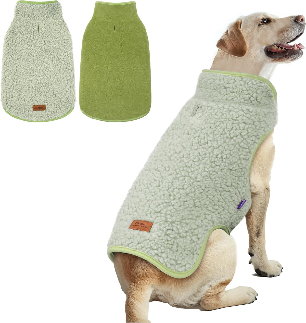 Sherpa Dog Coat Reversible Dog Jackets for Small Dogs, Pink, M