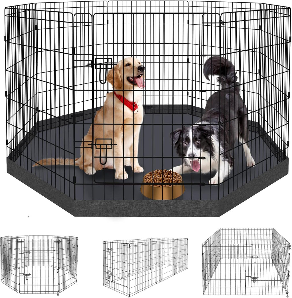 Dog Playpen Top Cover Only, for 8 Panel 24 Inch Wide Octagonal Mesh Black