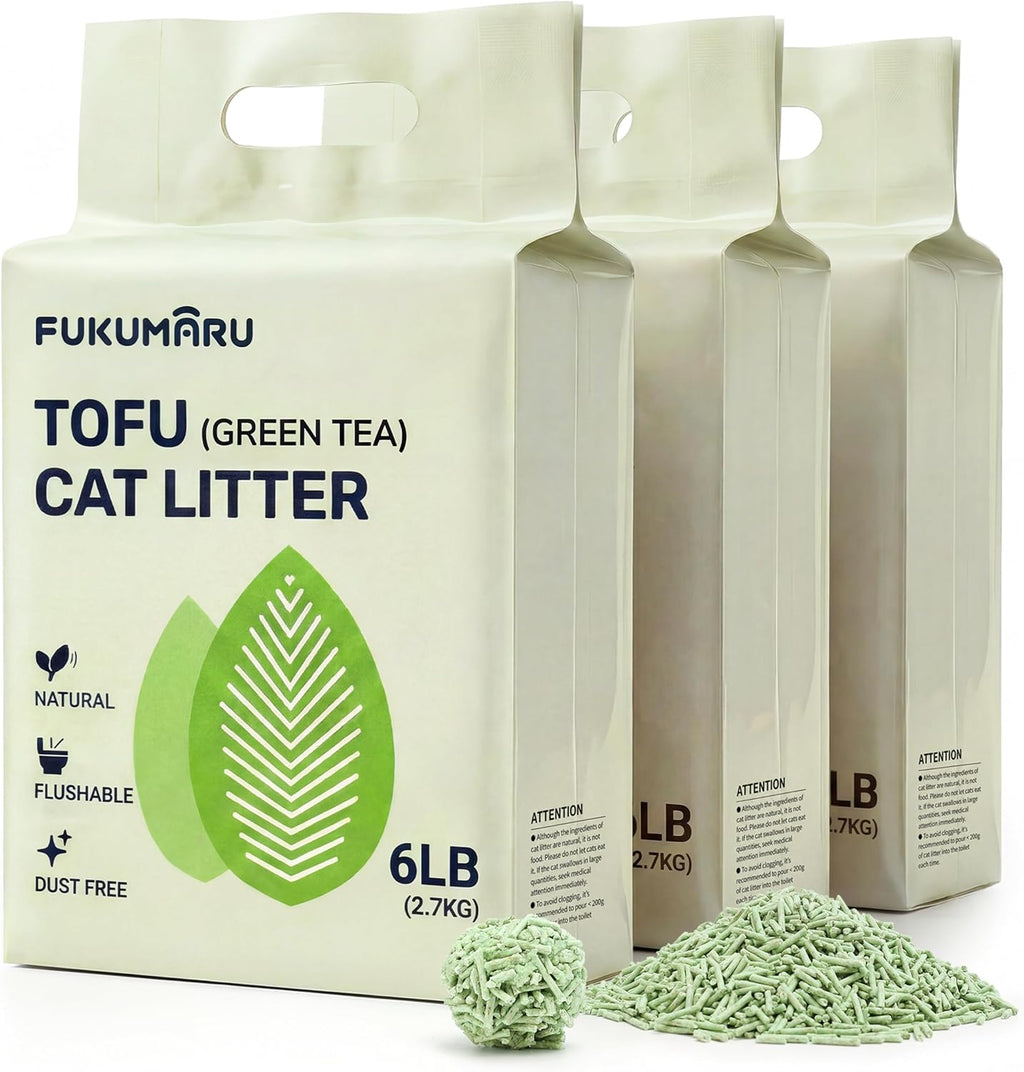 FUKUMARU Tofu Cat Litter, Lavender Scented, Clumping, Odor Control, 12 lb