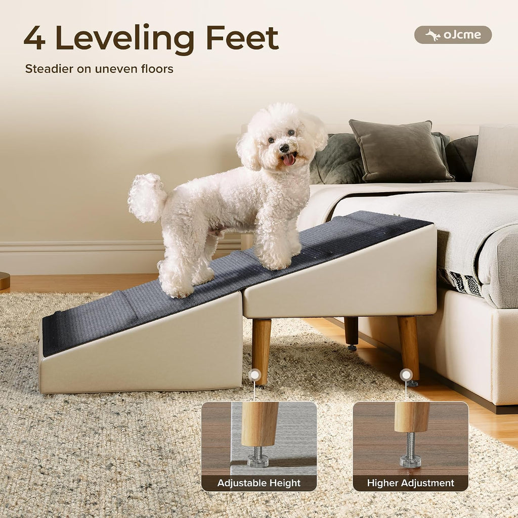 2 in 1 Ottoman Dog Ramp for Couch,Stable Folding Ramp for Small Dogs