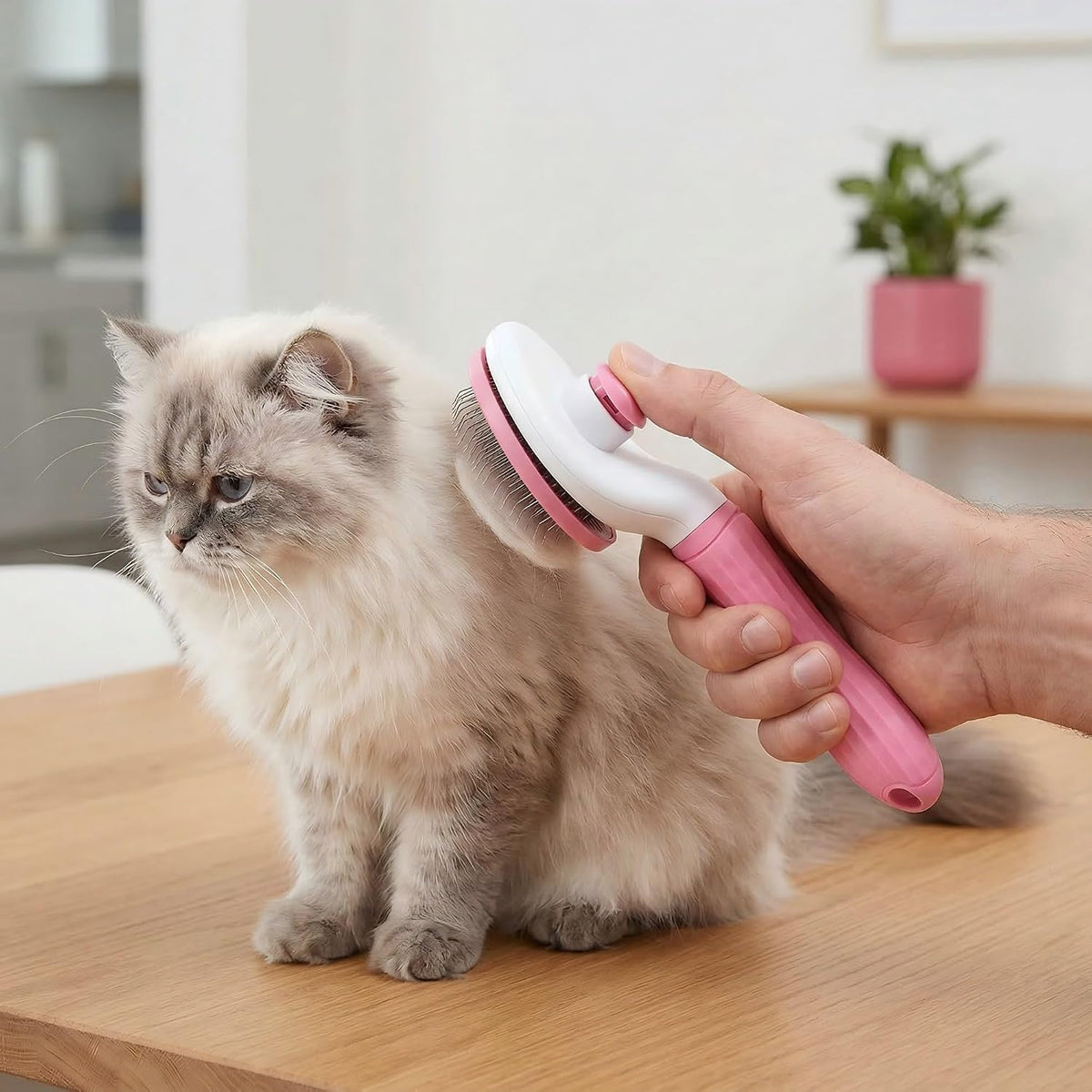 Cat Brushes for Indoor Cats, Soft Silicone Self Cleaning Pet Grooming Brush