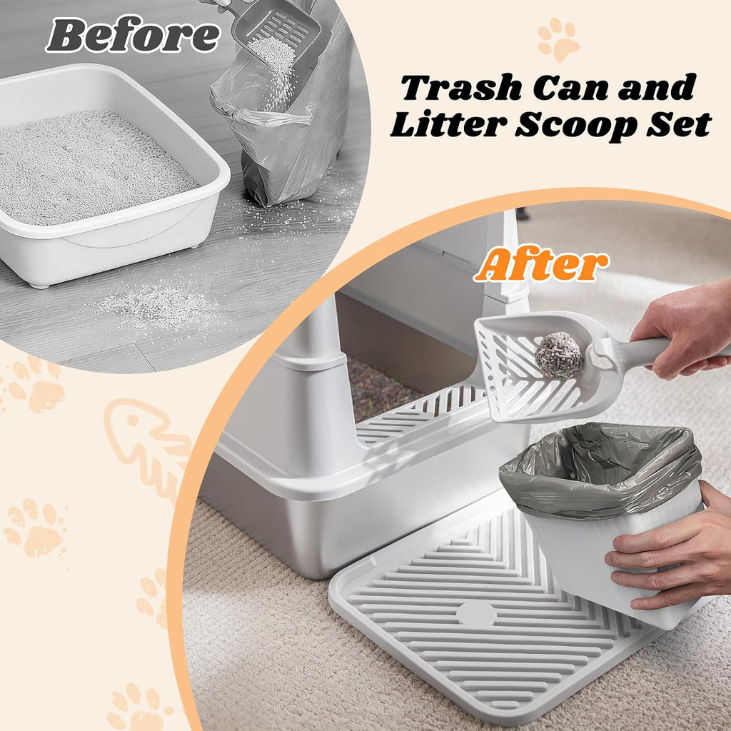 Stainless Steel Litter Box with Lid | XL Enclosed Covered Cat Litter Box
