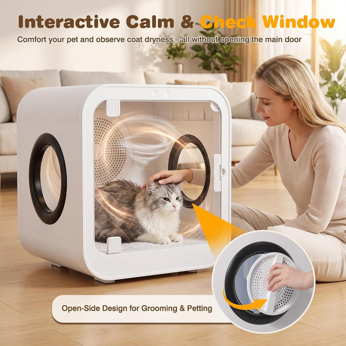 70L Pet Hair Dryer Box, Automatic Dog Dryer for Small Dogs & Cats