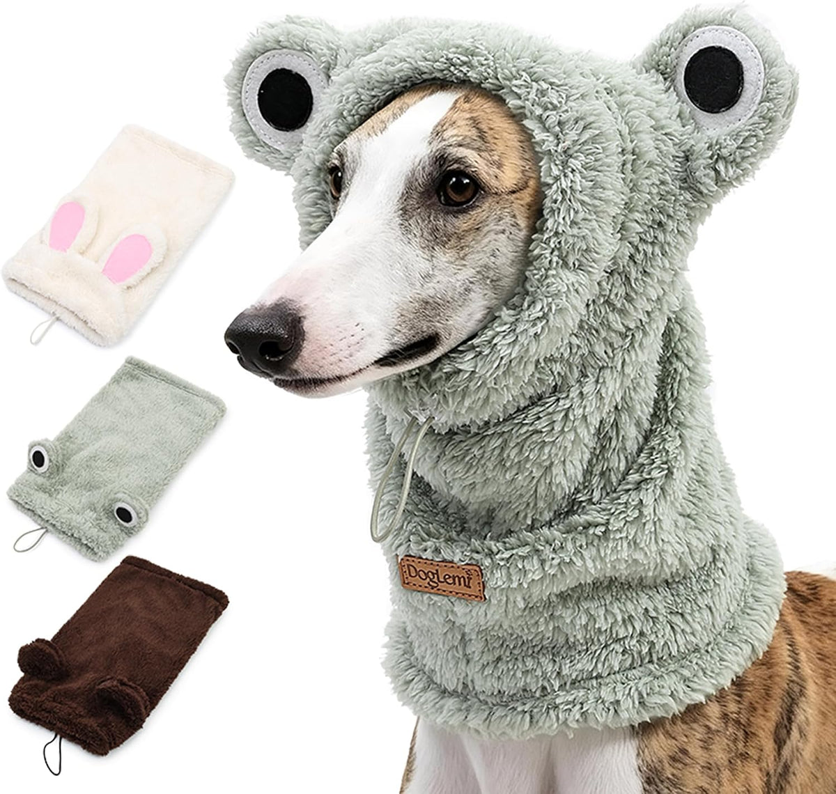 ETIAL Dog Hat Scarf for Long Neck Dogs with Animal Ears