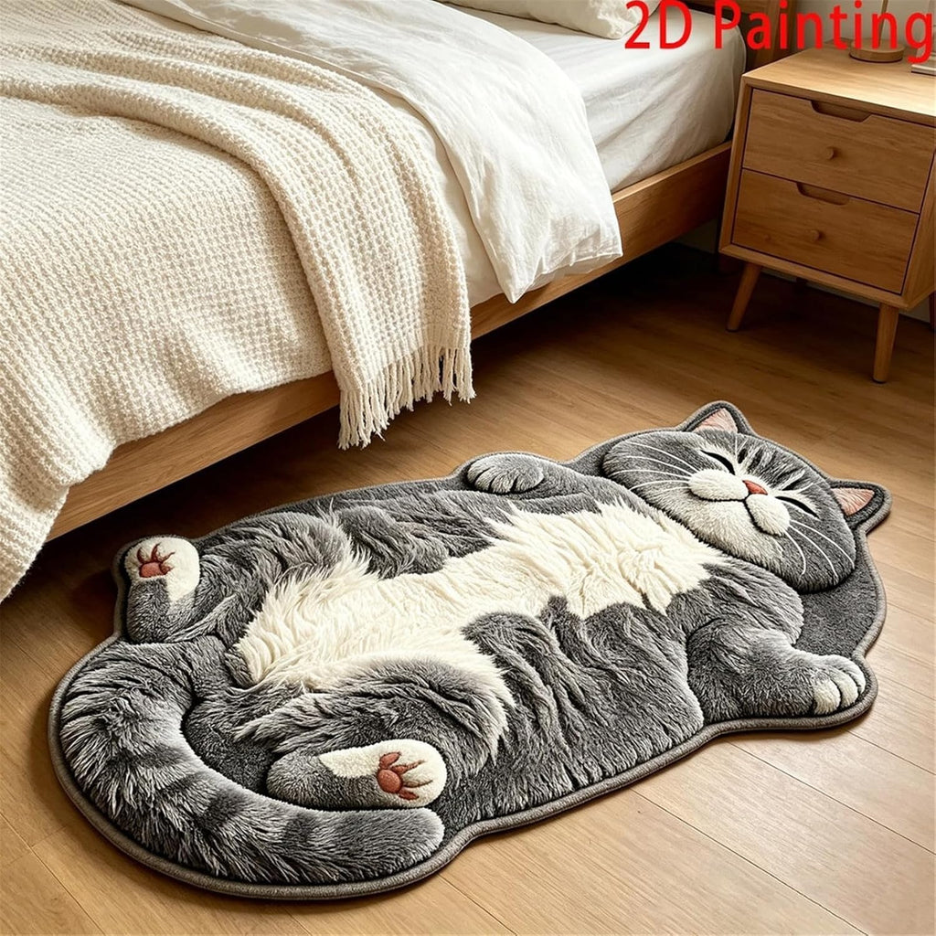 Soft Cats Floor Mat, Sleeping Feline Entryway Area Rug，E：50 * 80