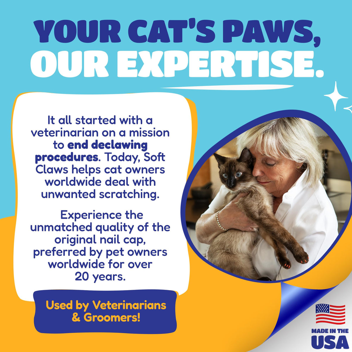 Soft Claws Nail Caps for Medium Cats, 40 Caps, Clear