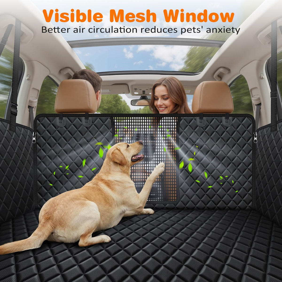 URPOWER 4 in 1 Dog Car Seat Cover for Back Seat, Waterproof Hammock