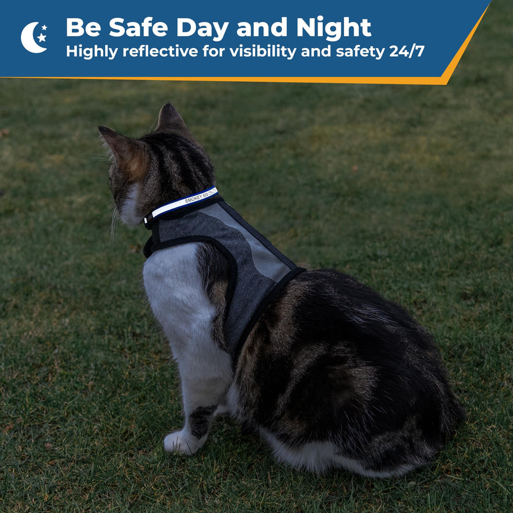GoTags Personalized Reflective Cat Collars, Engraved Custom Cat Collar