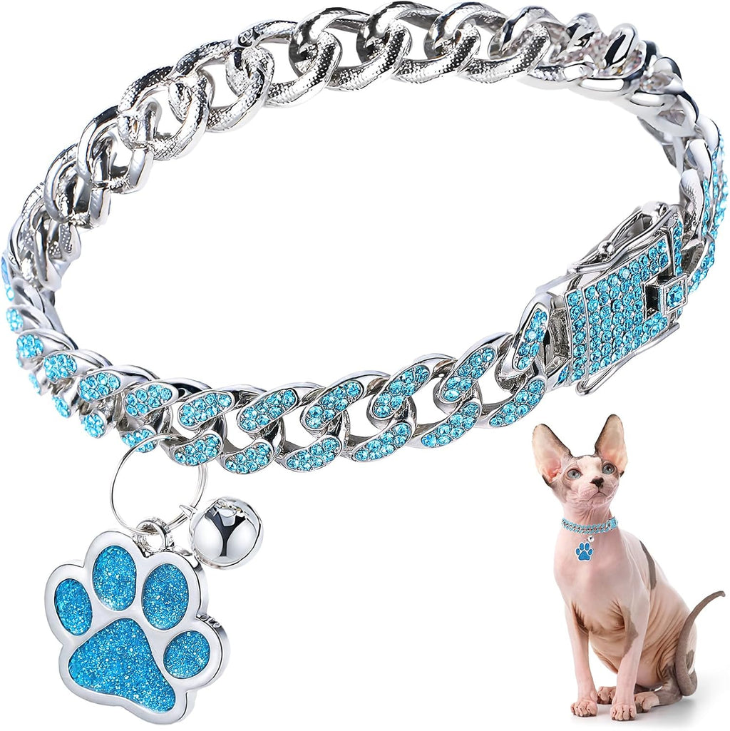 Hillban Cat Collar Chain Diamond Jewelry Gift, 8 Inch, Gold