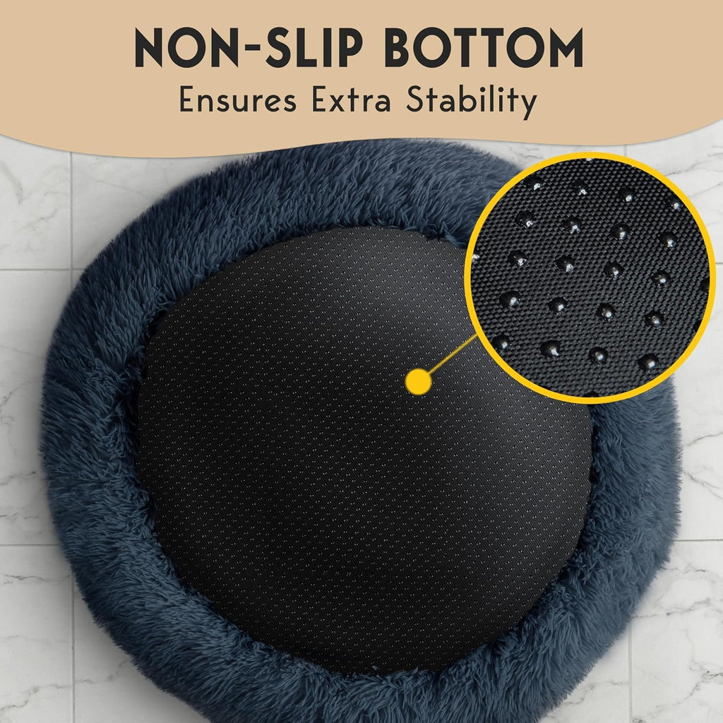 Calming Dog Bed Medium Size Dog - 30'' Donut Bed, Washable Dog Bed - Soft