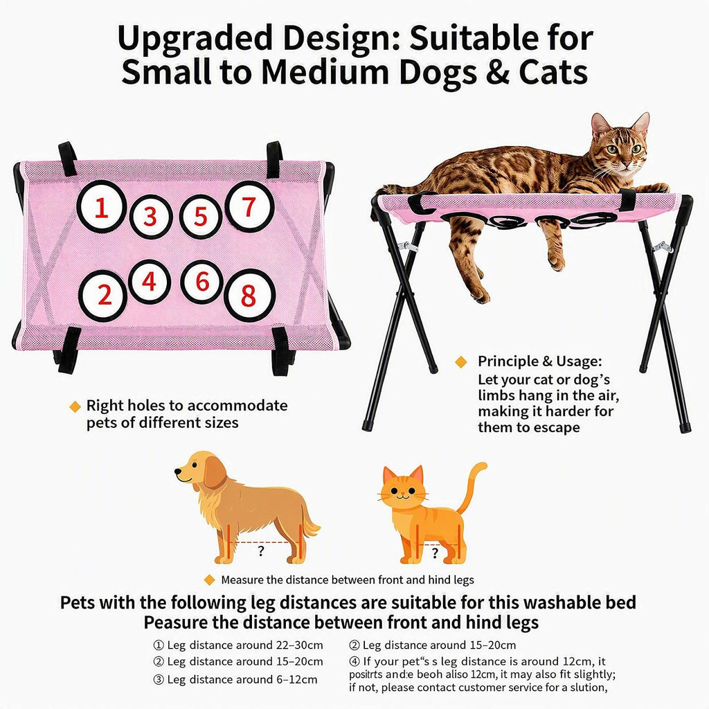 Dog Grooming Hammock for Small Dogs, Foldable Cat Nail Trimming Sling Stand