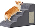 Dog Stairs for Small Dogs 19.7" H, Dog Ramp for Bed, 4-Step, Grey