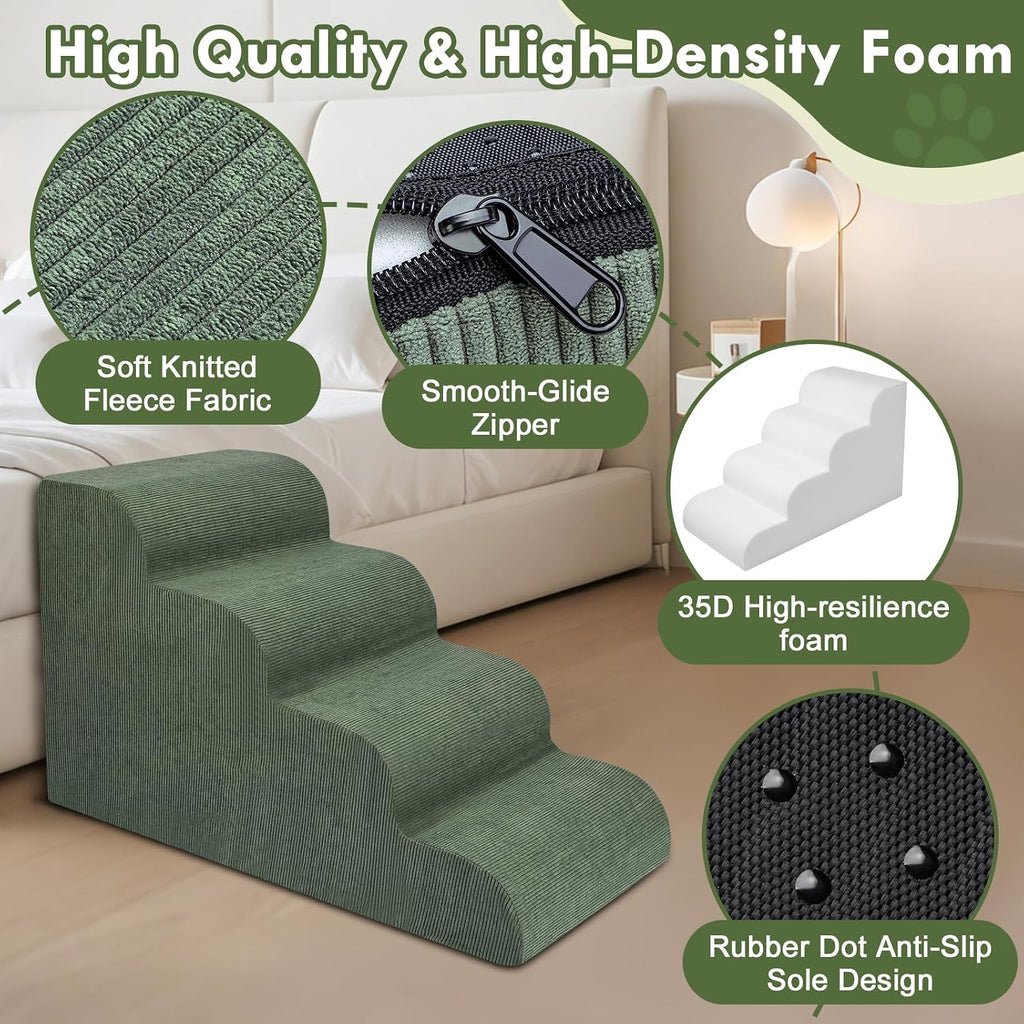 Extra Wide Dog Stairs for Large Dogs, 24" H Pet Steps for High Beds