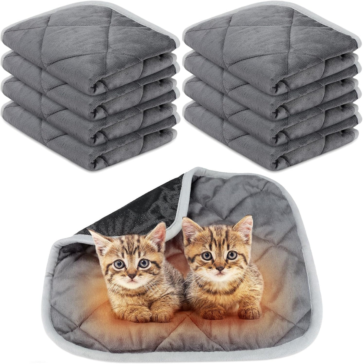 8 Pack Self Heating Cat Mat, Mixing Color, 16 x 20 Inch