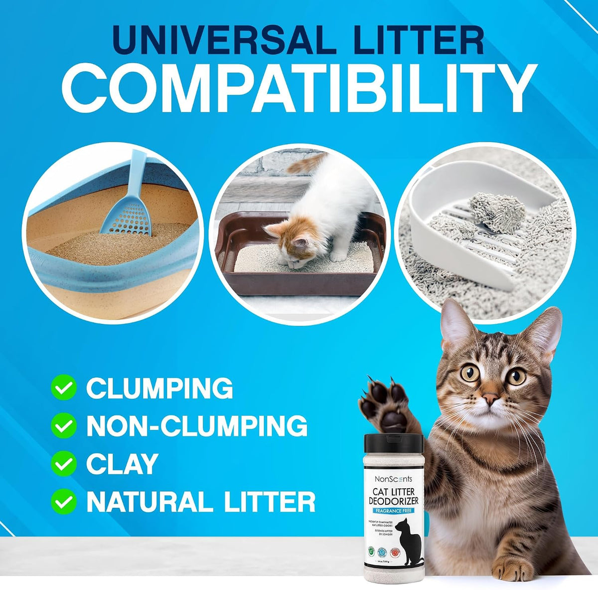 Nonscents Cat litter Deodorizer - Odor Eliminator - 16 ounce